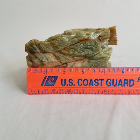 Hand Carved Song Birds 8" Hardstone Green to Golden Brown Audubon Chinese ? - Picture 8 of 16